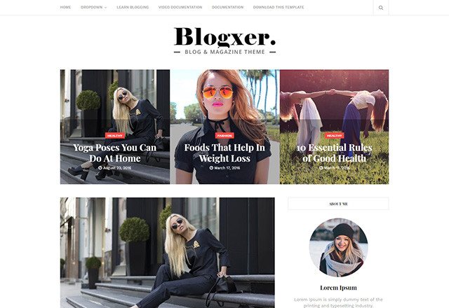 Blogxer blogger template