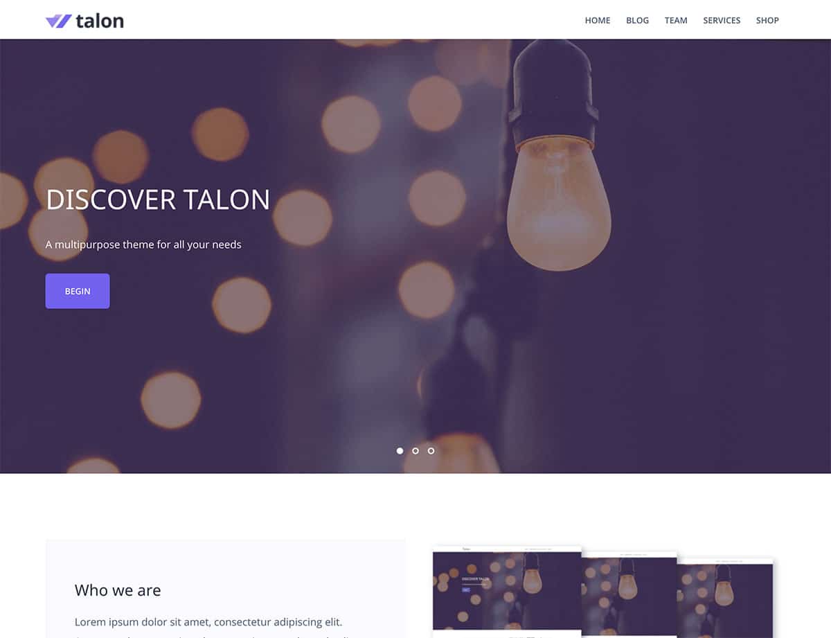 Talon free WordPress Theme